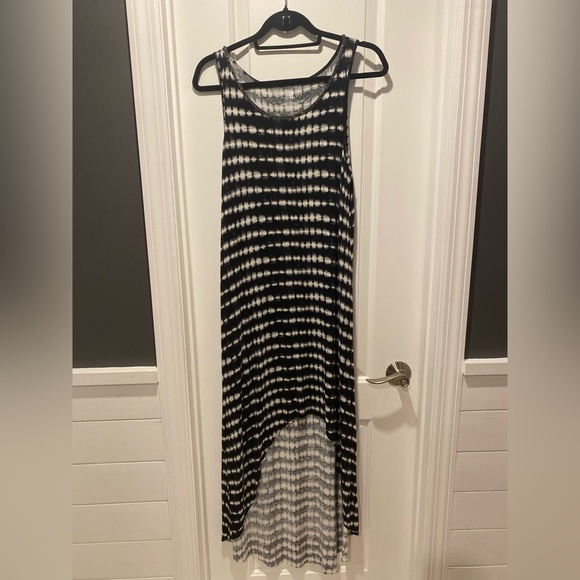 Black And White Tie-Dye Print High-Lo Dress By Juicy Couture size M - Picture 4 of 6